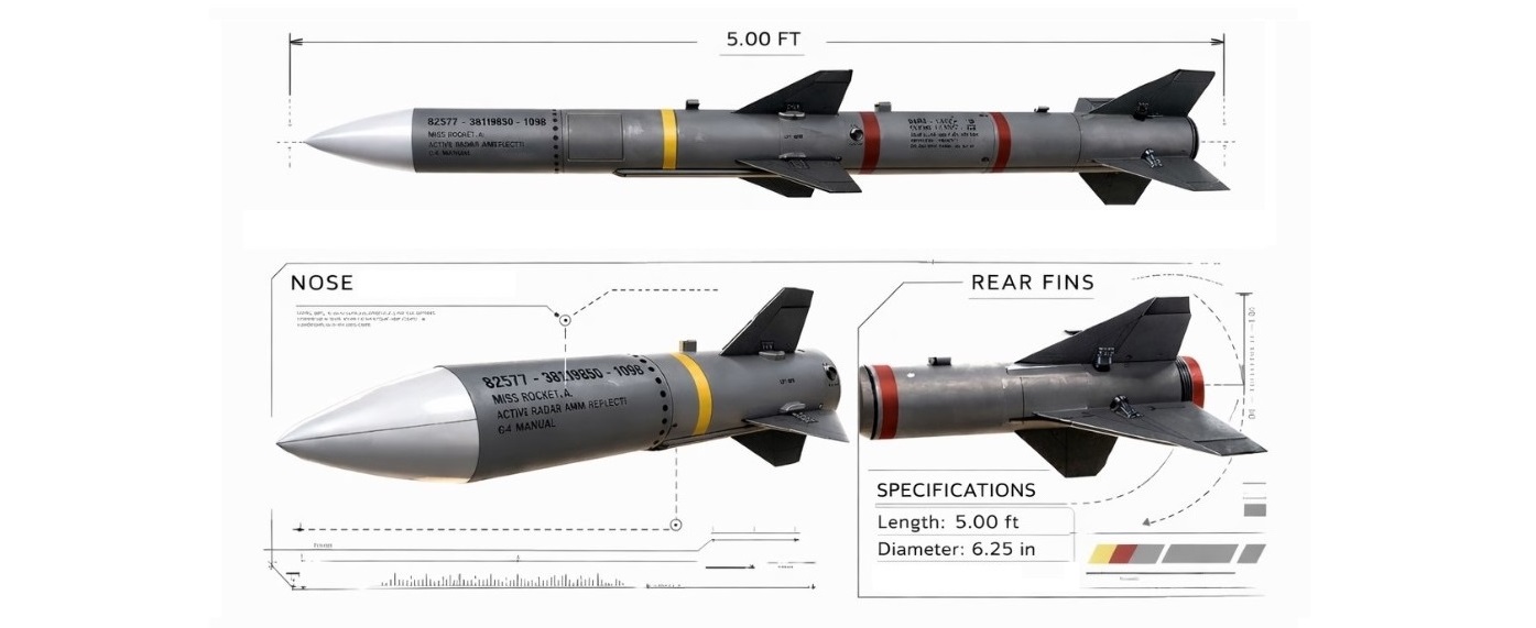 5ft AIM-120 AMRAAM Replica